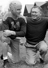 E Don Hutson and Coach Curly Lambeau
